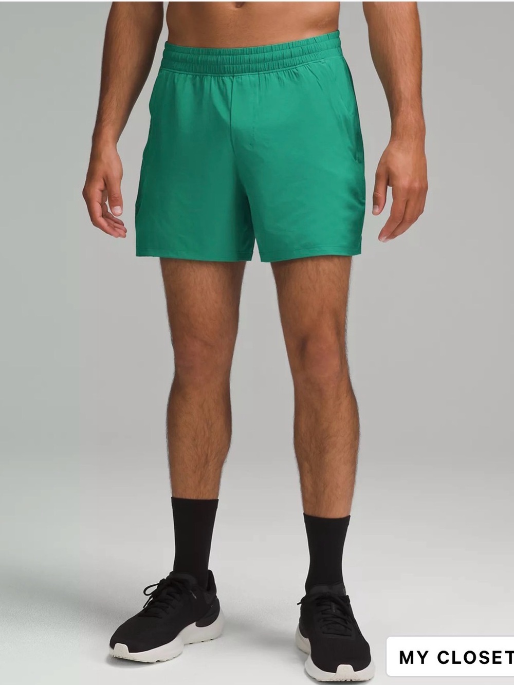 Men's LULULEMON Green Active Shorts - Pace Breaker Linerless Short 5”
